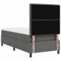 Preview: Bettgestell mit Matratze Dunkelgrau Stoff 100 x 200 cm