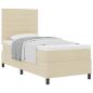 Preview: Bettgestell mit Matratze Beige Stoff 100 x 200 cm Bettmatratze