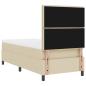 Preview: Bettgestell mit Matratze Beige Stoff 100 x 200 cm Bettmatratze