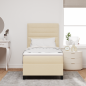 Preview: Bettgestell mit Matratze Beige Stoff 100 x 200 cm Bettmatratze