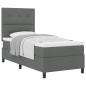 Preview: Bettgestell mit Matratze Dunkelgrau Stoff 90 x 200 cm