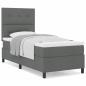 Preview: Bettgestell mit Matratze Dunkelgrau Stoff 90 x 200 cm
