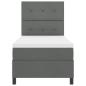 Preview: Bettgestell mit Matratze Dunkelgrau Stoff 90 x 200 cm