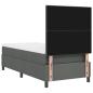 Preview: Bettgestell mit Matratze Dunkelgrau Stoff 90 x 200 cm
