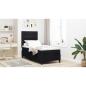 Preview: Bettgestell mit Matratze Schwarz Stoff 90 x 200 cm Bettmatratze