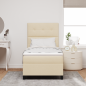 Preview: Bettgestell mit Matratze Beige Stoff 90 x 200 cm Boxspringbett