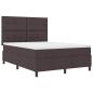 Preview: Boxspringbett mit Kopfteil Dunkelbraun 140 x 190 cm Stoff