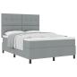Preview: Bettgestell mit Matratze Hellgrau Stoff 140 x 200 cm Bettmatratze