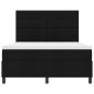 Preview: Bettgestell mit Matratze Schwarz Stoff 140 x 200 cm Bettmatratze