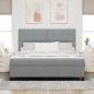 Preview: Bettgestell mit Matratze Hellgrau Stoff 180 x 200 cm