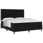 Preview: Bettgestell mit Matratze Schwarz Stoff 180 x 200 cm Bettmatratze