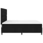 Preview: Bettgestell mit Matratze Schwarz Stoff 180 x 200 cm Bettmatratze