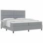 Preview: Bettgestell mit Matratze Hellgrau Stoff 200 x 200 cm Matratze