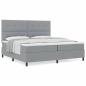 Preview: Bettgestell mit Matratze Hellgrau Stoff 200 x 200 cm Matratze