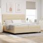 Preview: ARDEBO.de - Boxspringbett mit Kopfteil Creme 200 x 200 cm Stoff