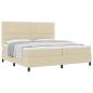 Preview: Boxspringbett mit Kopfteil Creme 200 x 200 cm Stoff