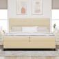 Preview: Boxspringbett mit Kopfteil Creme 200 x 200 cm Stoff
