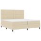 Preview: Boxspringbett mit Kopfteil Creme 200 x 200 cm Stoff
