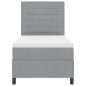 Preview: Bettgestell mit Matratze Hellgrau Stoff 100 x 200 cm Bettmatratze
