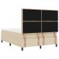 Preview: ARDEBO.de - Bettgestell mit Matratze Beige Stoff 140 x 190 cm Bettmatratze