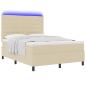 Preview: Bettgestell mit Matratze Beige Stoff 140 x 190 cm Bettmatratze