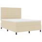 Preview: Bettgestell mit Matratze Beige Stoff 140 x 190 cm Bettmatratze