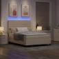 Preview: ARDEBO.de - Bettgestell mit Matratze Creme Stoff 140 x 200 cm Bettenmatratze