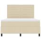 Preview: Bettgestell mit Matratze Creme Stoff 140 x 200 cm Bettenmatratze