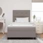 Preview: Bettgestell mit Matratze Grau Stoff 120 x 200 cm Bettmatratze