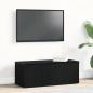 Preview: ARDEBO.de - TV-Schrank aus schwarzer Eiche, 80x34x30 cm, aus Holzwerkstoff