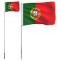 Preview: Flagge Portugals mit Mast 5,55 m Aluminium