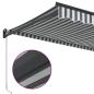 Preview: Markise Einziehbar Anthrazit und Weiß 4x3 m Stoff und Aluminium