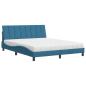 Preview: Bett mit Matratze Blau 160x200 cm Samt