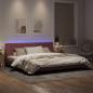 Preview: Bettgestell mit LED-Leuchten Rosa 200x200 cm Samt