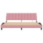 Preview: Bettgestell mit LED-Leuchten Rosa 200x200 cm Samt