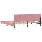 Preview: Bettgestell mit LED-Leuchten Rosa 200x200 cm Samt