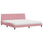 Preview: Bett mit Matratze Rosa 200x200 cm Samt