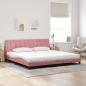 Preview: Bett mit Matratze Rosa 200x200 cm Samt