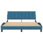 Preview: Bettgestell mit Kopfteil Blau 160x200 cm Samt