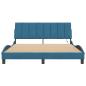 Preview: Bettgestell mit LED-Leuchten Blau 160x200 cm Samt