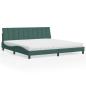 Preview: ARDEBO.de - Bett mit Matratze Dunkelgrün 200x200 cm Samt