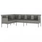 Preview: Gartensofa in L-Form mit Kissen Grau Poly Rattan