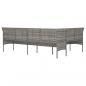 Preview: Gartensofa in L-Form mit Kissen Grau Poly Rattan