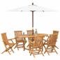 Preview: 7-teiliges Garten-Dining-Set aus massivem Teakholz