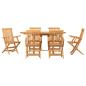 Preview: 7-teiliges Garten-Dining-Set aus massivem Teakholz