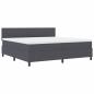 Preview: ARDEBO.de - Boxspringbett mit Matratze Dunkelgrau Cordstoff 200 x 200 cm