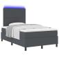 Preview: Boxspringbett mit Matratze Dunkelgrau Cordstoff 120 x 200 cm