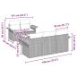 Preview: Garten-Sofa-Set Set von 6 Grau Rattan, Polyester Garten-Sofa-Set