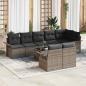 Preview: ARDEBO.de - Garten Sofa Set Set von 9 Grau Poly-Rattan Garten Sofa Set