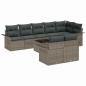 Preview: Garten Sofa Set Set von 9 Grau Poly-Rattan Garten Sofa Set